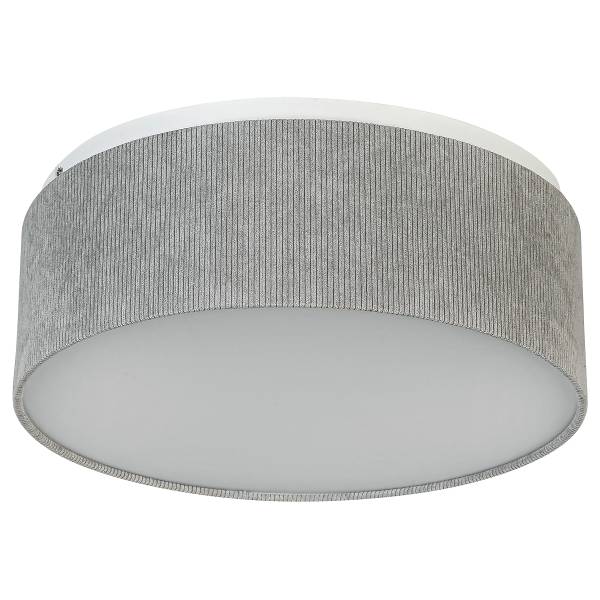 Deckenleuchte Elenore - Eisen / Cordstoff - Grau