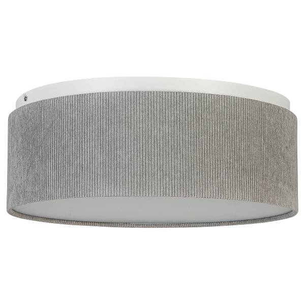 Deckenleuchte Elenore - Eisen / Cordstoff - Grau
