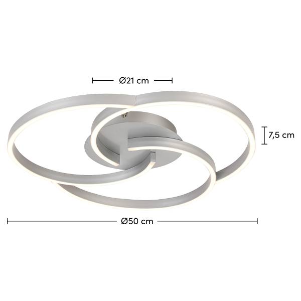 LED-Deckenleuchte Kerstin - Aluminium - Silber