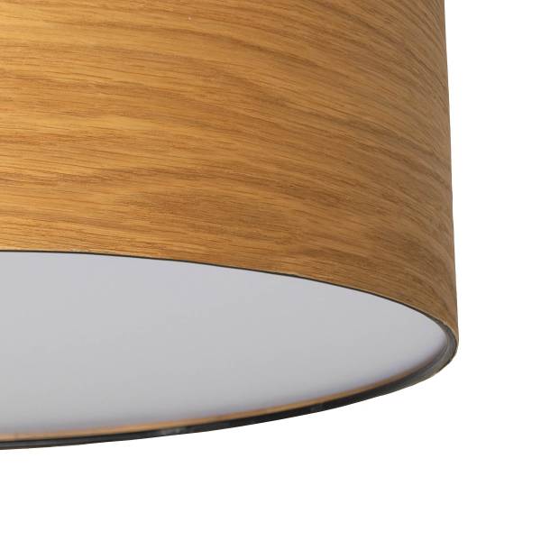 LED-Deckenleuchte Nottingham - Eisen - Weiß / Holzoptik