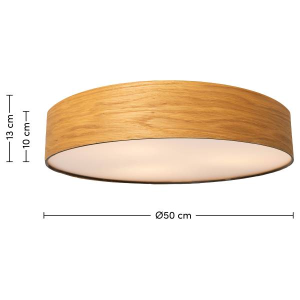 LED-Deckenleuchte Nottingham - Eisen - Weiß / Holzoptik