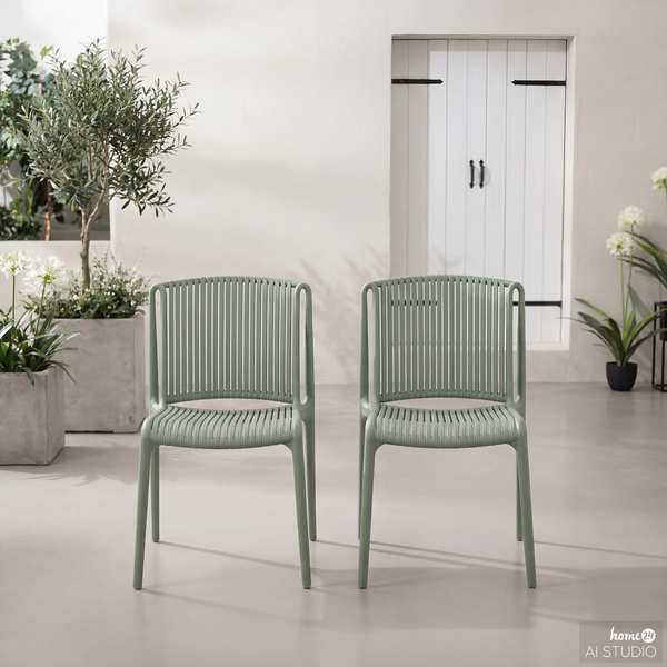 Gartenstuhl Verta 2er-Set - Polypropylen - Salbei