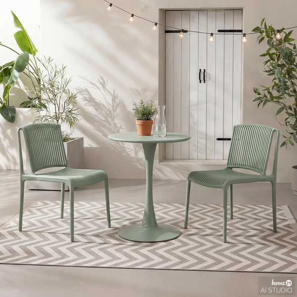 Gartenstuhl Verta 2er-Set - Polypropylen - Salbei