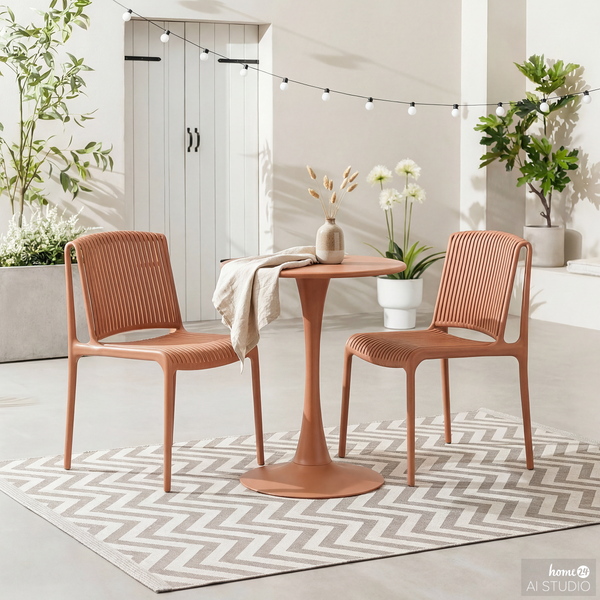 Gartentisch Vireo - Stahl - Terracotta