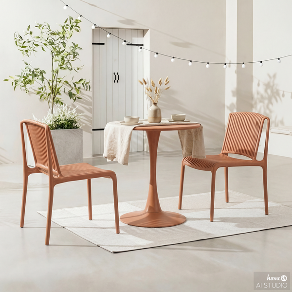 Gartentisch Vireo - Stahl - Terracotta