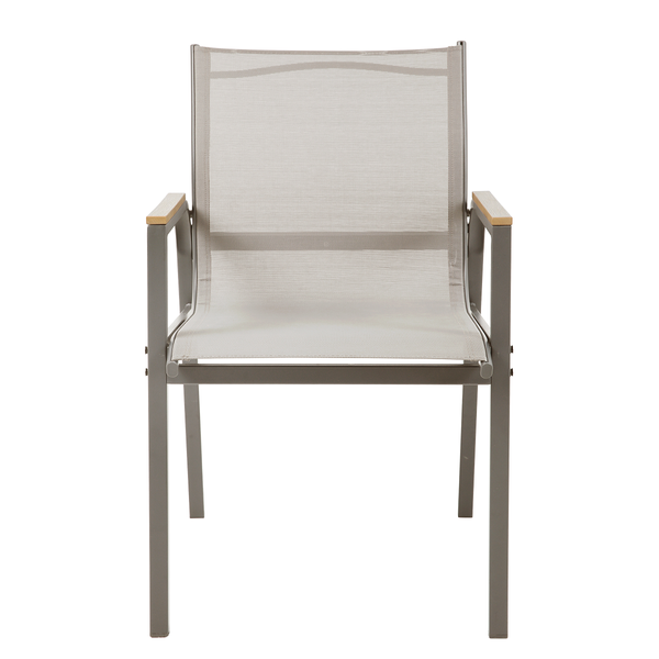 Gartenstuhl Alora 2er-Set - Stahl / Olefin - Taupe