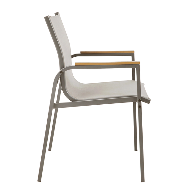 Gartenstuhl Alora 2er-Set - Stahl / Olefin - Taupe