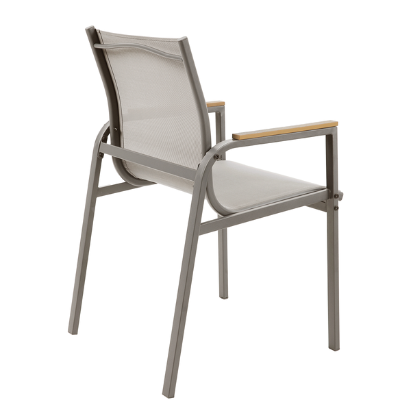Gartenstuhl Alora 2er-Set - Stahl / Olefin - Taupe