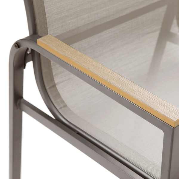 Gartenstuhl Alora 2er-Set - Stahl / Olefin - Taupe