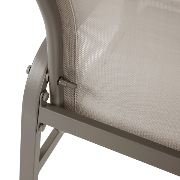 Gartenstuhl Alora 2er-Set - Stahl / Olefin - Taupe