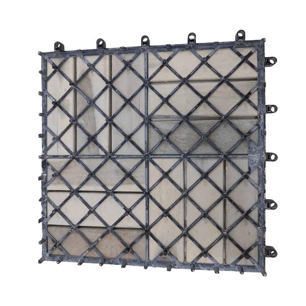 33er-Set Terrassenfliese Granyo 30x30 cm - Granitoptik - Akazie massiv / Polypropylene - Hellgrau