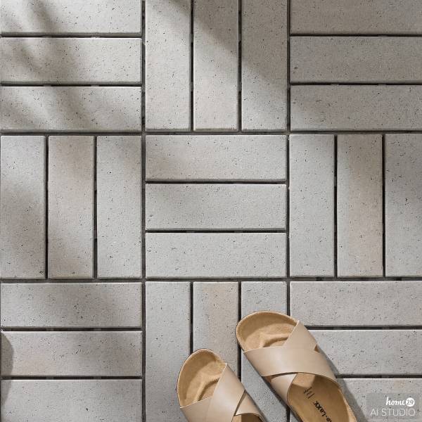 33er-Set Terrassenfliese Granyo 30x30 cm - Granitoptik - Akazie massiv / Polypropylene - Hellgrau