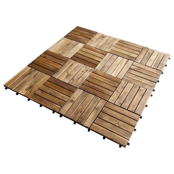 6er-Set Terrassenfliese Granyo 50x50 cm - Akazie massiv / Polypropylene - Braun