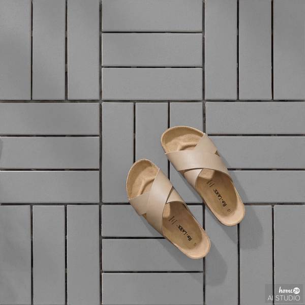 33er-Set Terrassenfliese Granyo 30x30 cm - Betonoptik - Akazie massiv / Polypropylene - Grau