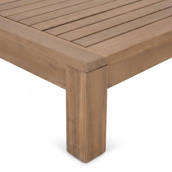 Loungehocker LEXI - Webstoff / Akazie massiv - Gelb / Weiß