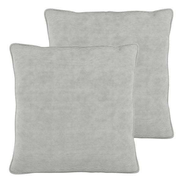 XL-Loungekissen HUDSON 2er-Set - Cordstoff Snor: Grau
