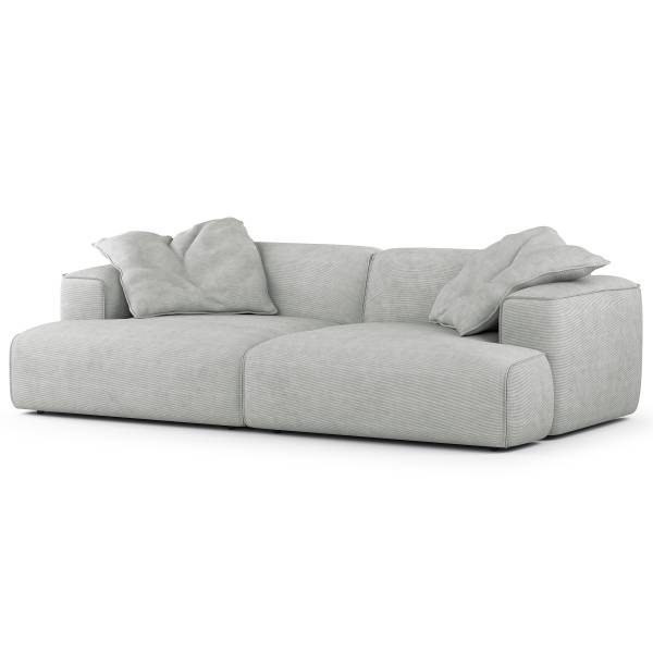 XL-Loungekissen HUDSON 2er-Set - Cordstoff Snor: Grau
