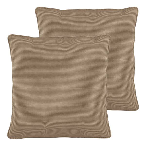 XL-Loungekissen HUDSON 2er-Set - Cordstoff Snor: Taupe