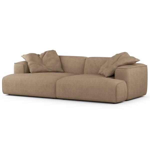 XL-Loungekissen HUDSON 2er-Set - Cordstoff Snor: Taupe