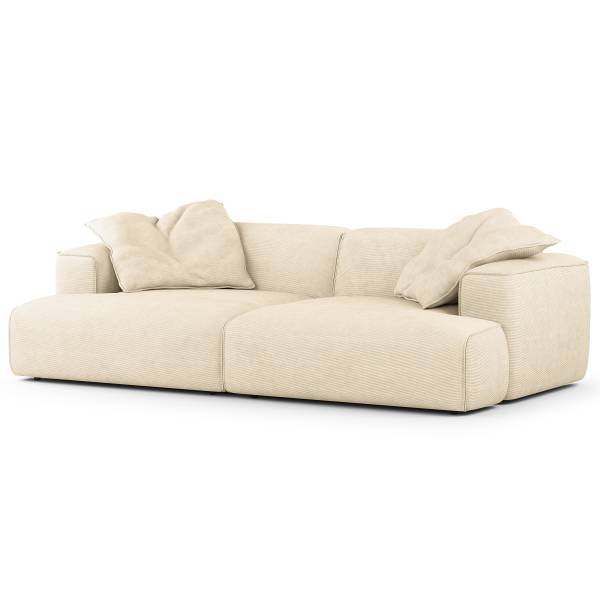 XL-Loungekissen HUDSON 2er-Set - Cordstoff Snor: Beige
