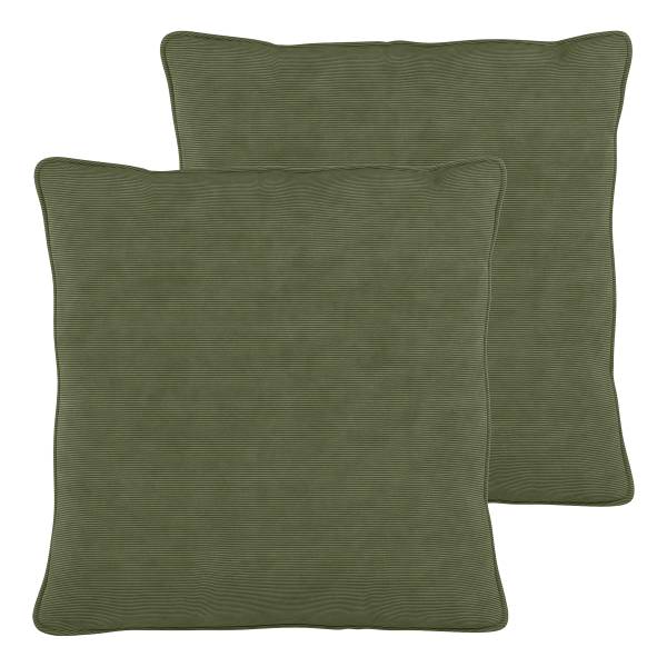 XL-Loungekissen HUDSON 2er-Set - Cordstoff Snor: Grün