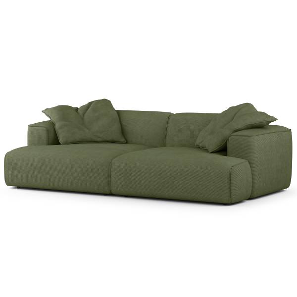 XL-Loungekissen HUDSON 2er-Set - Cordstoff Snor: Grün