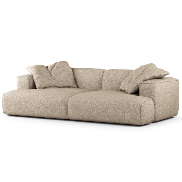 XL-Loungekissen HUDSON 2er-Set - Webstoff Amaris: Beige