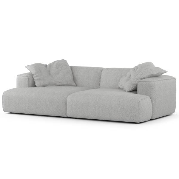 XL-Loungekissen HUDSON 2er-Set - Webstoff Saia: Hellgrau