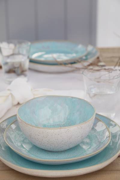 Dessertteller Eivissa 6er-Set - Steinzeug - Aqua