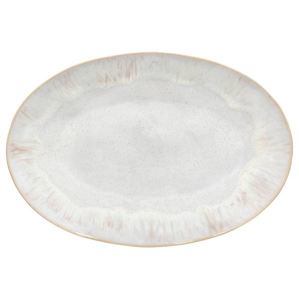 Servierplatte Eivissa Oval - Steinzeug - Sand / Beige
