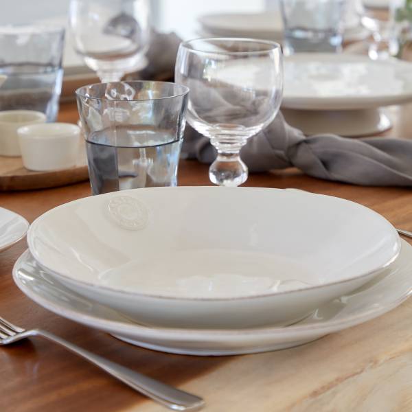 Speiseteller Nova 6er Set - Steinzeug - Weiß - Durchmesser: 27 cm