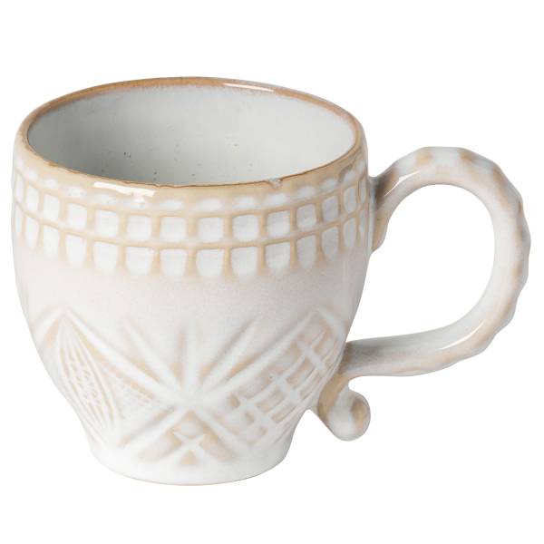 Kaffeebecher Cristal 6er Set - Steinzeug - Weiß / Sand