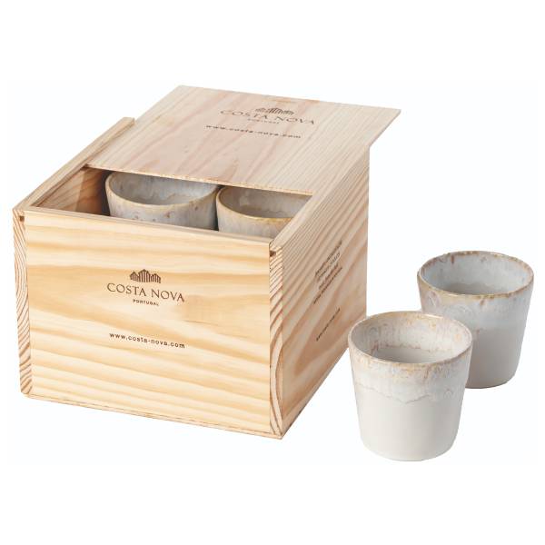 Kaffeebecher Grespresso Box 8er Set - Steinzeug - Weiß
