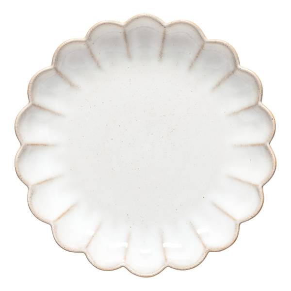 Speiseteller Marrakesh - Steinzeug - Beige / Weiß - Beige / Weiß - Durchmesser: 22 cm