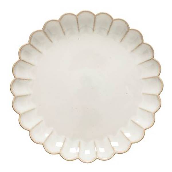 Speiseteller Marrakesh - Steinzeug - Beige / Weiß - Durchmesser: 28 cm