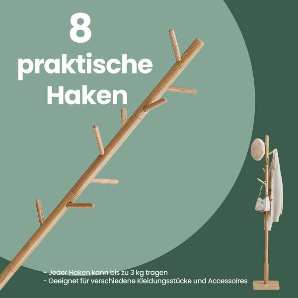 Massiver Garderobenständer Bhelsi - Gummibaum