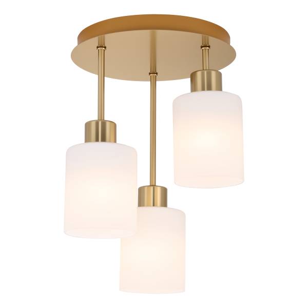 Pendelleuchte Polley - Gusseisen / Milchglas - Gold - Flammenanzahl: 3
