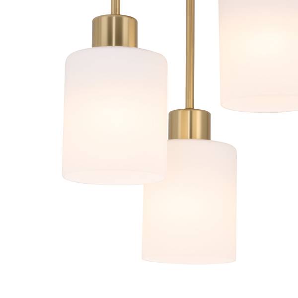 Pendelleuchte Polley - Gusseisen / Milchglas - Gold - Flammenanzahl: 3
