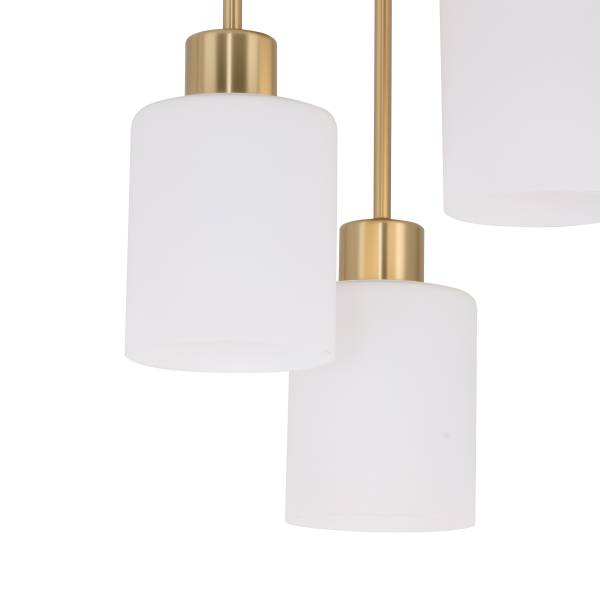 Pendelleuchte Polley - Gusseisen / Milchglas - Gold - Flammenanzahl: 3