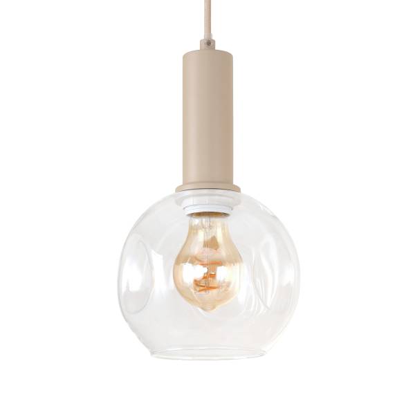 Pendelleuchte Bilman - Gusseisen / Klarglas - Beige - 4-flammig