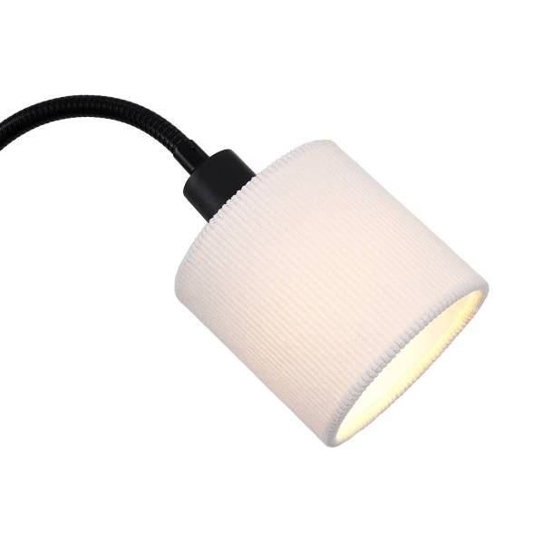 Stehleuchte Berby - Gusseisen / Samt - Beige - 2-flammig