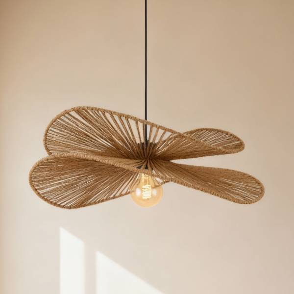 Pendelleuchte Fulger - Gusseisen / Papier - Natur - 1-flammig