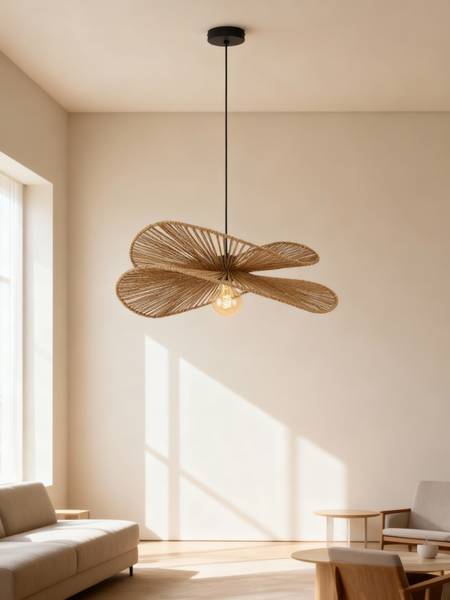 Pendelleuchte Fulger - Gusseisen / Papier - Natur - 1-flammig