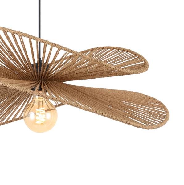 Pendelleuchte Fulger - Gusseisen / Papier - Natur - 1-flammig