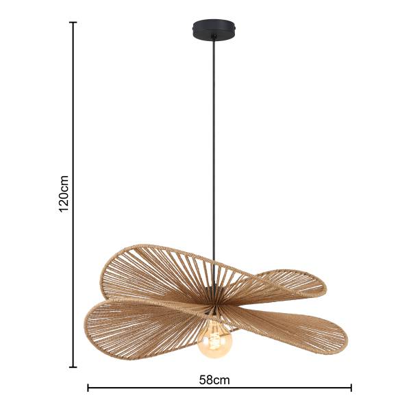 Pendelleuchte Fulger - Gusseisen / Papier - Natur - 1-flammig