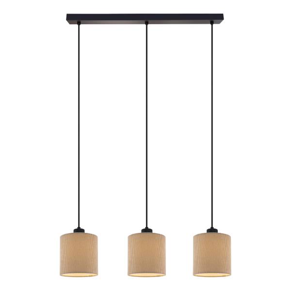 Pendelleuchte Coning - Gusseisen / Samt - Hellbraun - 3-flammig