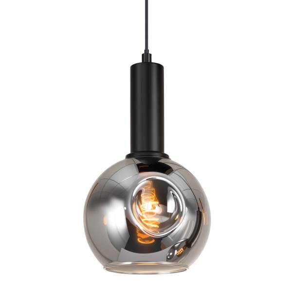 Pendelleuchte Ardeno Rund - Gusseisen / Rauchglas - Schwarz - 3-flammig