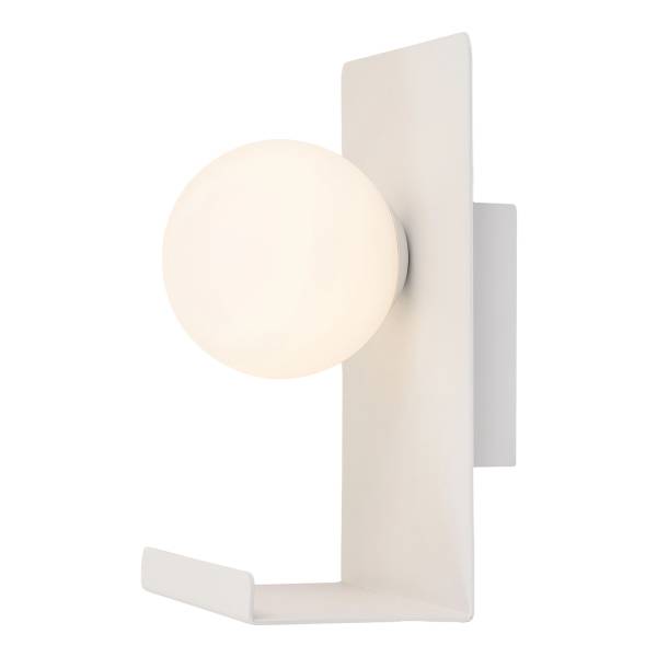 Wandleuchte Harlon - Gusseisen / Milchglas - 1-flammig - Weiß