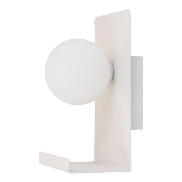 Wandleuchte Harlon - Gusseisen / Milchglas - 1-flammig - Weiß