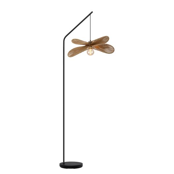 Stehleuchte Fulger - Gusseisen / Papier - Natur - 1-flammig